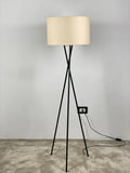 Iron floor lamp with White linen