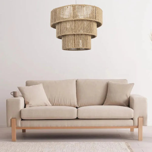 Burlap Boho Ceiling Lamp