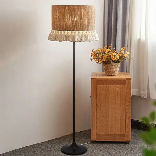 Burlap Boho Floor Lamp