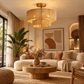 Burlap Boho Ceiling Lamp