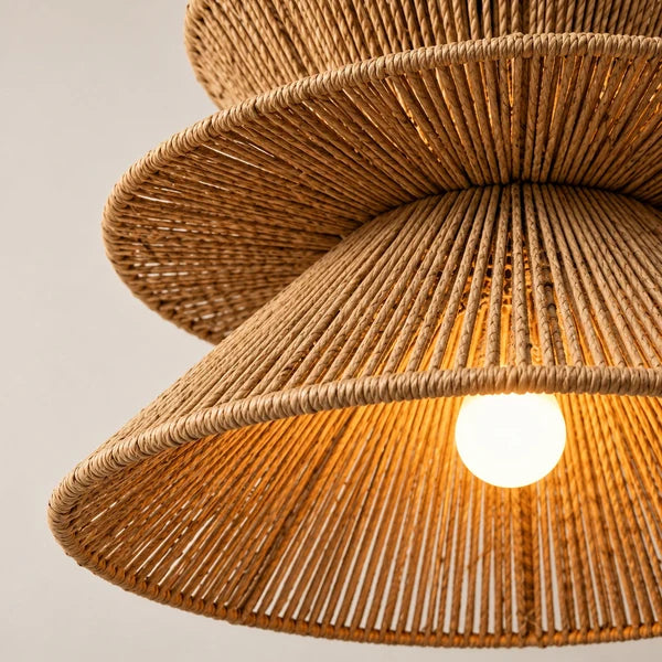 Burlap Boho Ceiling Lamp 09