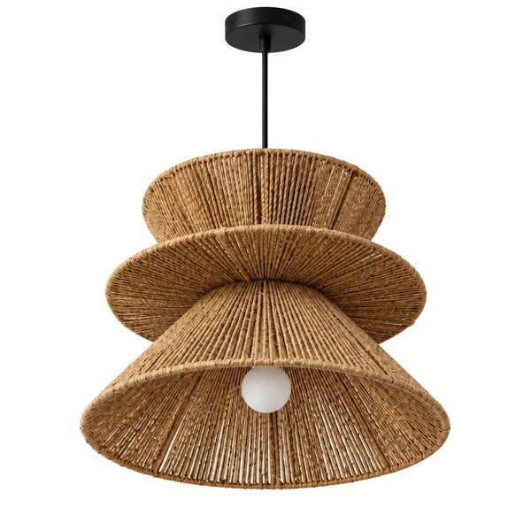 Burlap Boho Ceiling Lamp 09