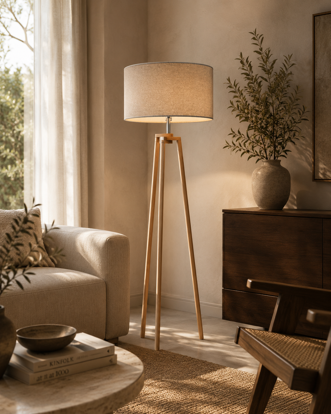 Modern floor lamp - Sand beige