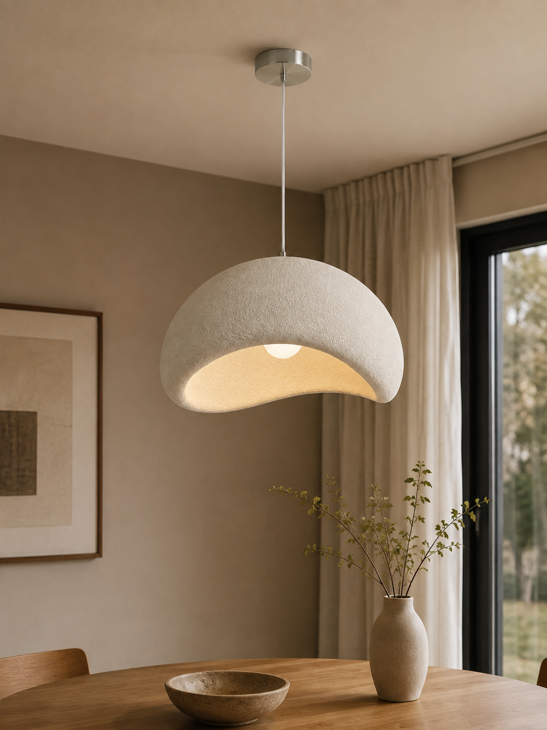 Organic Fiberglass Pendant Lamp