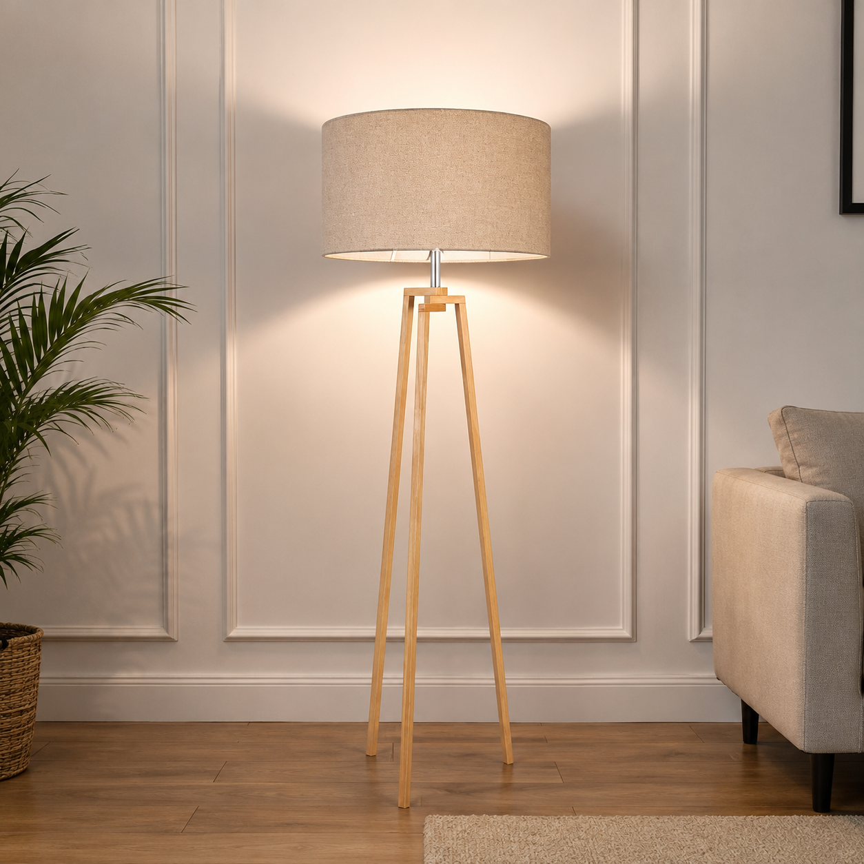 Modern floor lamp - Sand beige