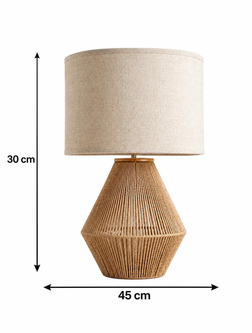 Boho burlap lamp - 45×30 cm