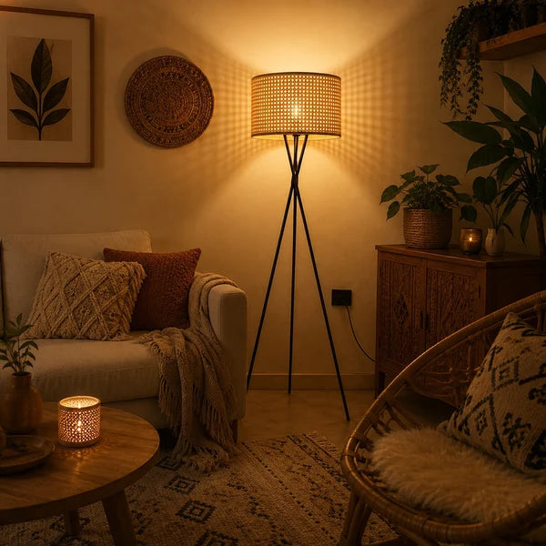 Rattan Boho Floor Lamp 011