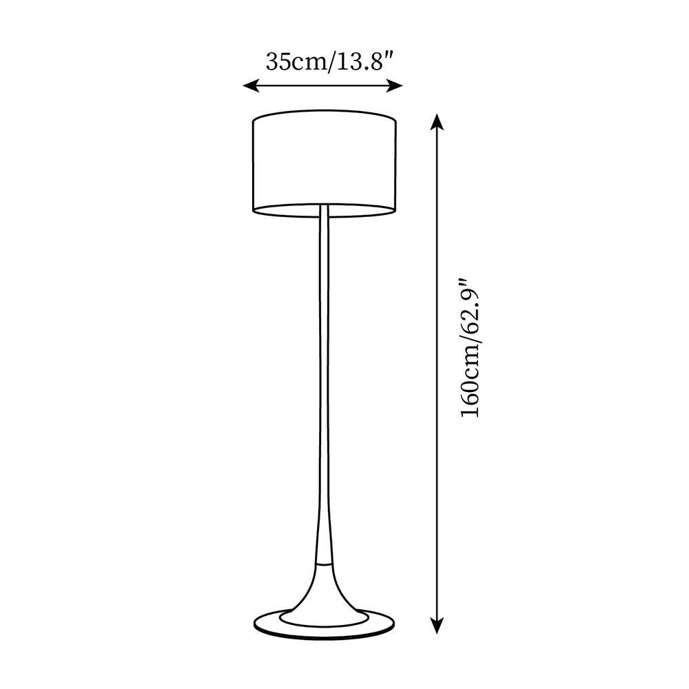 Gold iron floor lamp with beige shade